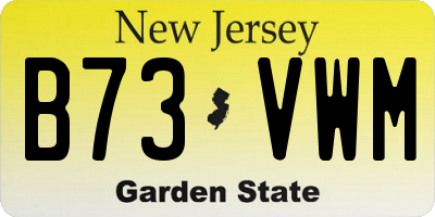 NJ license plate B73VWM