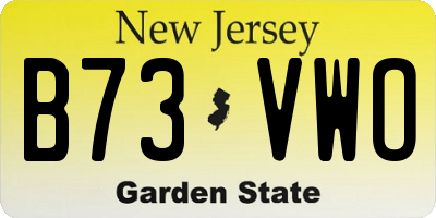 NJ license plate B73VWO