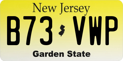 NJ license plate B73VWP