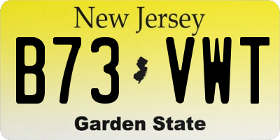 NJ license plate B73VWT