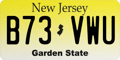 NJ license plate B73VWU