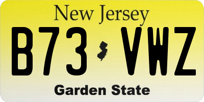 NJ license plate B73VWZ