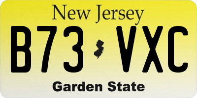 NJ license plate B73VXC