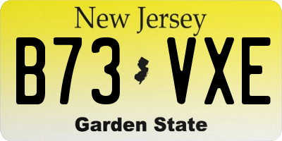 NJ license plate B73VXE