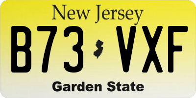 NJ license plate B73VXF