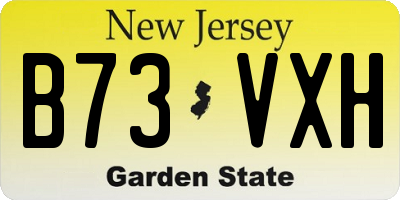NJ license plate B73VXH