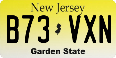 NJ license plate B73VXN