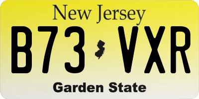 NJ license plate B73VXR