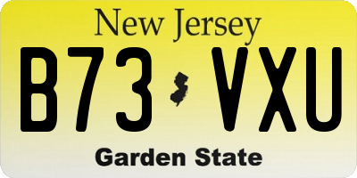 NJ license plate B73VXU