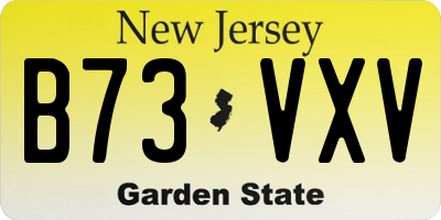 NJ license plate B73VXV