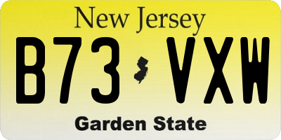 NJ license plate B73VXW