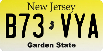 NJ license plate B73VYA