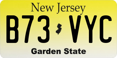 NJ license plate B73VYC