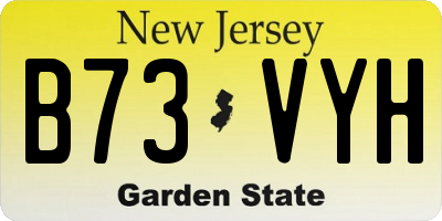 NJ license plate B73VYH