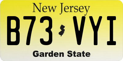 NJ license plate B73VYI