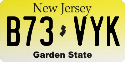 NJ license plate B73VYK