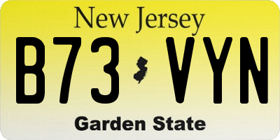NJ license plate B73VYN