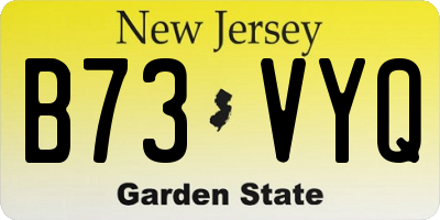 NJ license plate B73VYQ