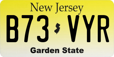 NJ license plate B73VYR