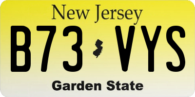NJ license plate B73VYS