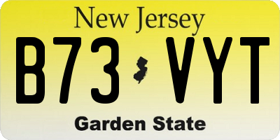 NJ license plate B73VYT