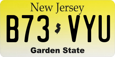 NJ license plate B73VYU