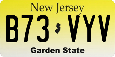 NJ license plate B73VYV