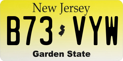 NJ license plate B73VYW