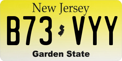 NJ license plate B73VYY