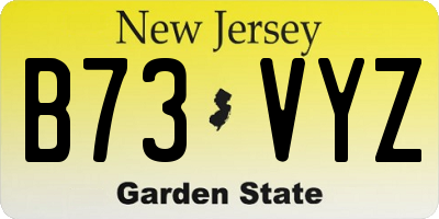 NJ license plate B73VYZ