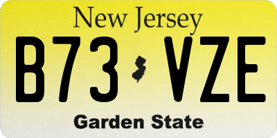 NJ license plate B73VZE
