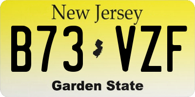 NJ license plate B73VZF
