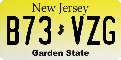 NJ license plate B73VZG