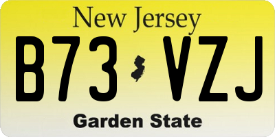 NJ license plate B73VZJ
