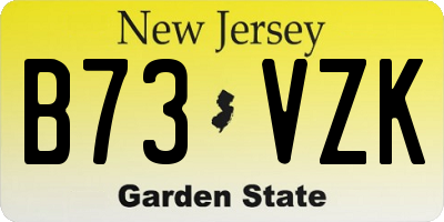 NJ license plate B73VZK