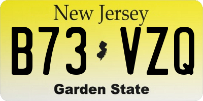 NJ license plate B73VZQ