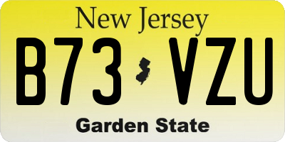 NJ license plate B73VZU
