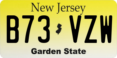 NJ license plate B73VZW