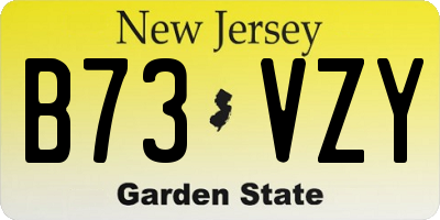 NJ license plate B73VZY