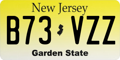 NJ license plate B73VZZ