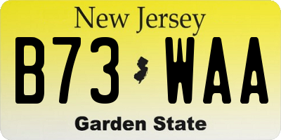 NJ license plate B73WAA