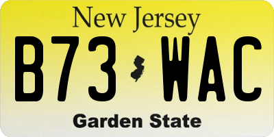 NJ license plate B73WAC