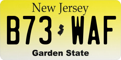 NJ license plate B73WAF