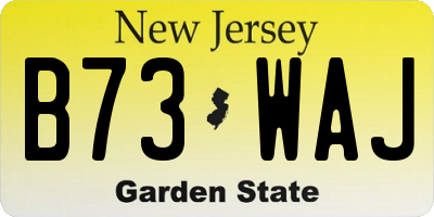NJ license plate B73WAJ