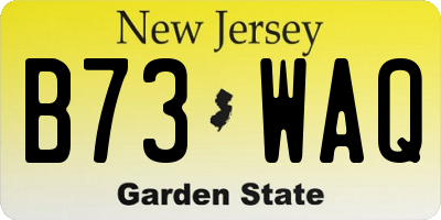 NJ license plate B73WAQ
