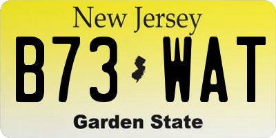 NJ license plate B73WAT
