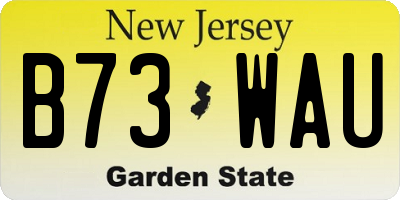 NJ license plate B73WAU