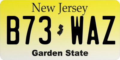 NJ license plate B73WAZ
