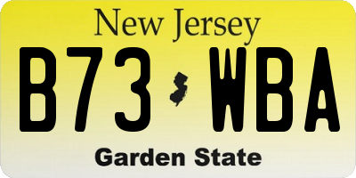 NJ license plate B73WBA