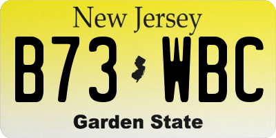 NJ license plate B73WBC